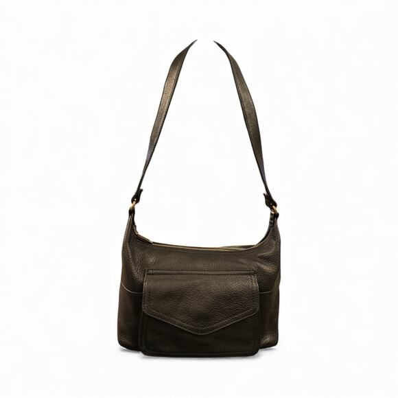 Fossil Black Pebbled Leather Shoulder Bag - Picture 1 of 5
